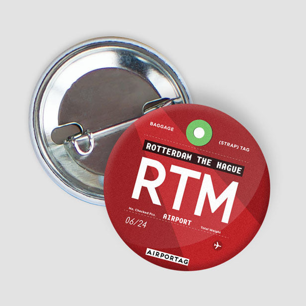 Pinback Button - Rotterdam The Hague Airport - Rotterdam, Netherlands ...