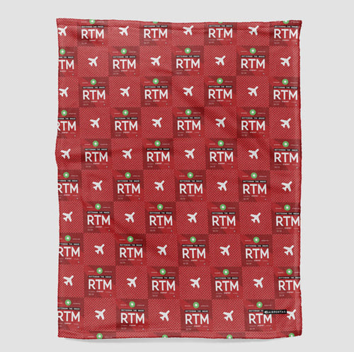 Throw Blanket - RTM airport code pattern