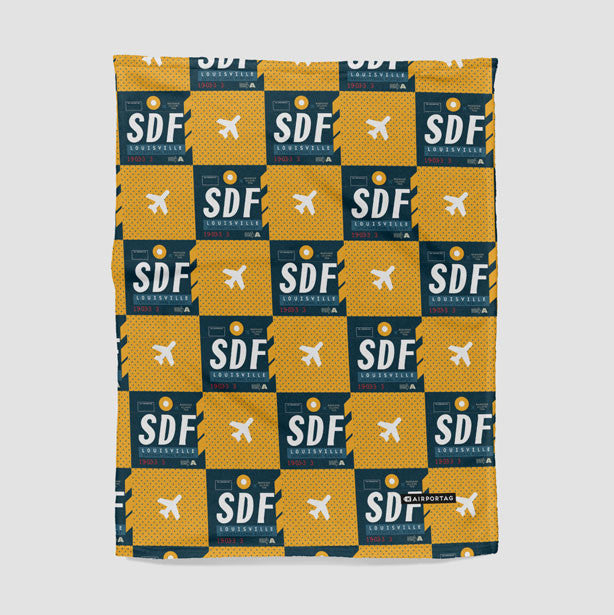 Throw Blanket - SDF airport code pattern.