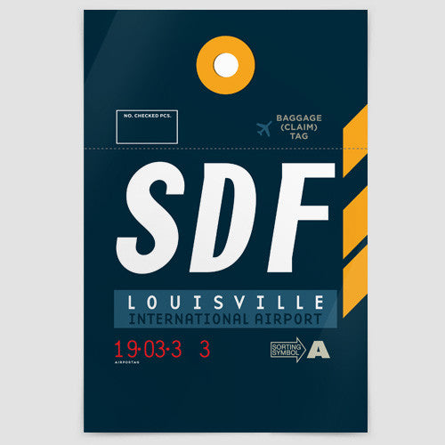 SDF Louisville Luggage Tag I Poster Art Print, Kentucky Home Decor