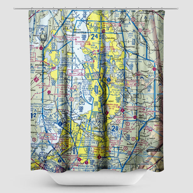 SEA Sectional - Shower Curtain - Airportag