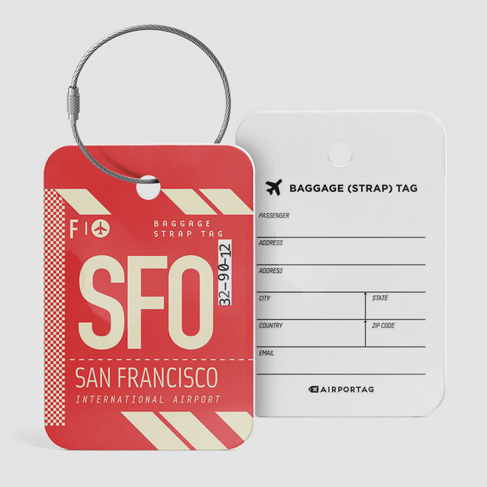 Airport Code Luggage Tag IATA code SFO baggage tag