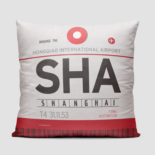 SHA - Throw Pillow - Airportag