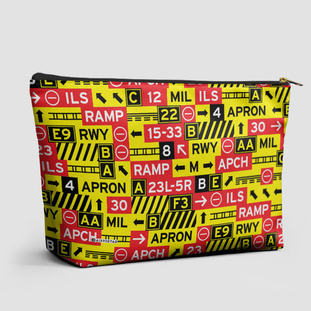 Runway Signs - Pouch Bag - Airportag