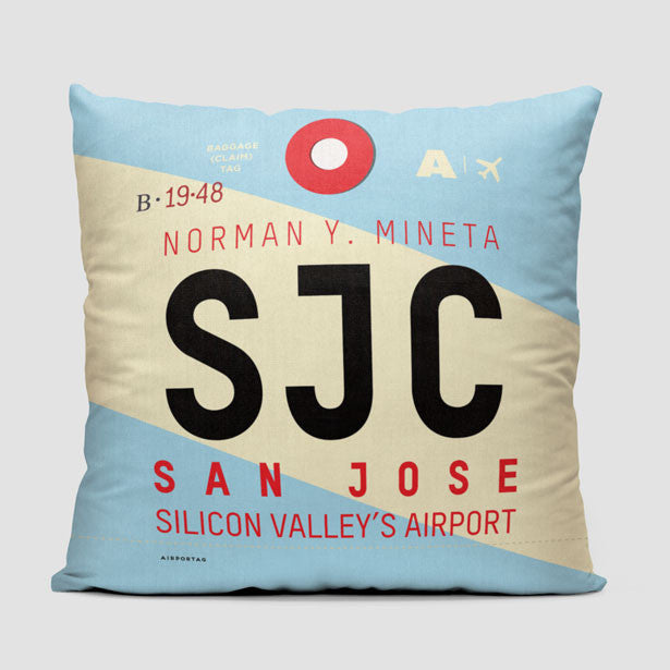 SJC - Throw Pillow - Airportag