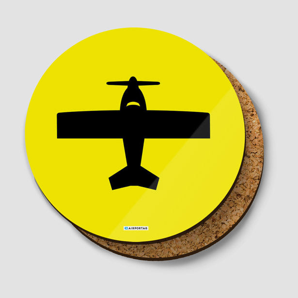 Small Plane - Round Coaster - Airportag