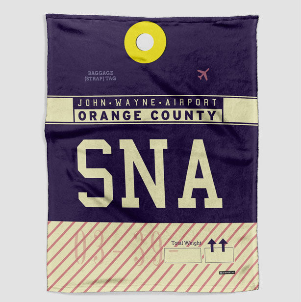 Throw Blanket SNA airport code pattern.