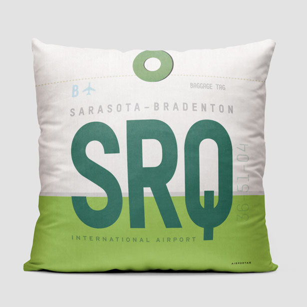 SRQ - Throw Pillow - Airportag