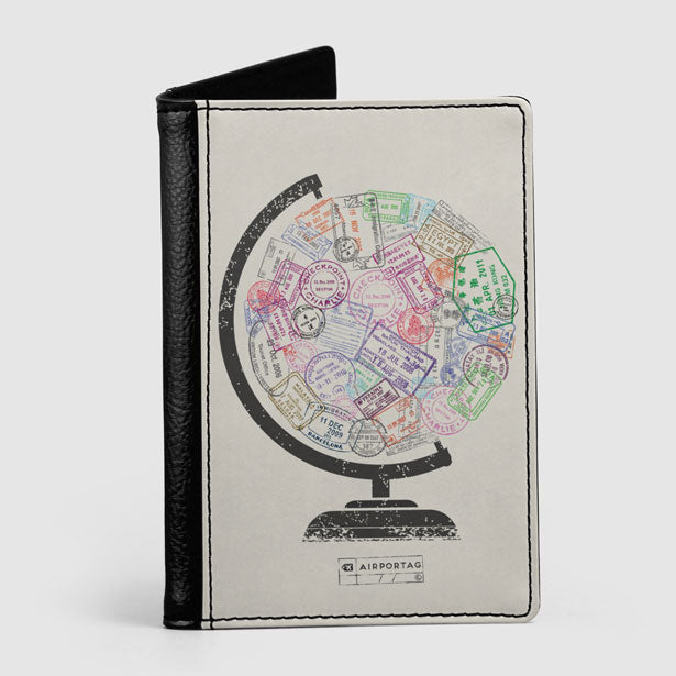 Globe Stamps - Passport Cover airportag.myshopify.com