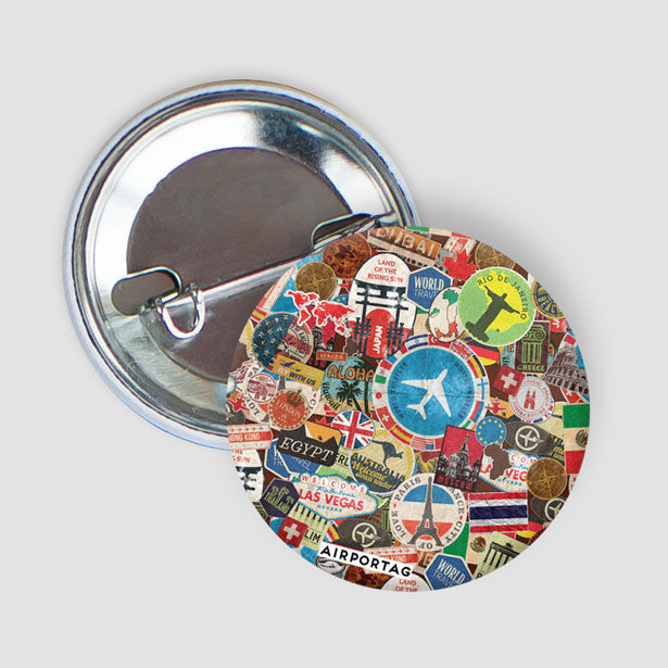 Travel Stickers - Button - Airportag