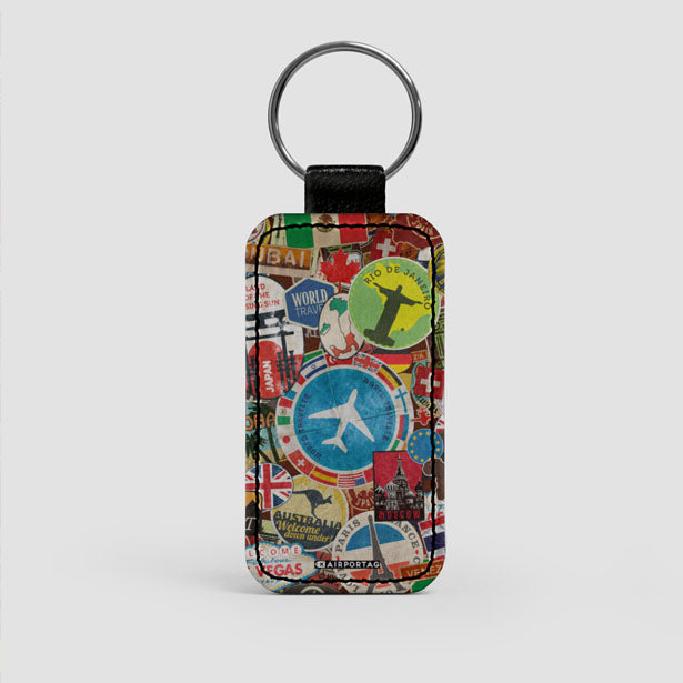 Travel Stickers - Leather Keychain - Airportag