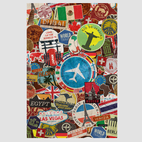 Poster - Wall Art Print - Travel Stickers