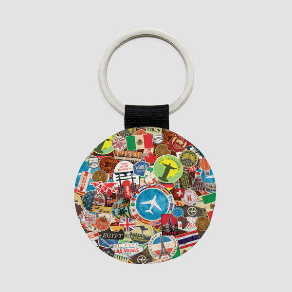 Travel Stickers - Round Keychain