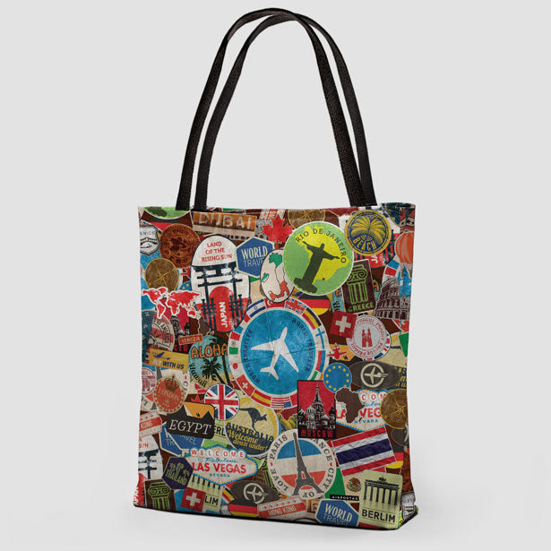 Travel Stickers - Tote Bag - Airportag