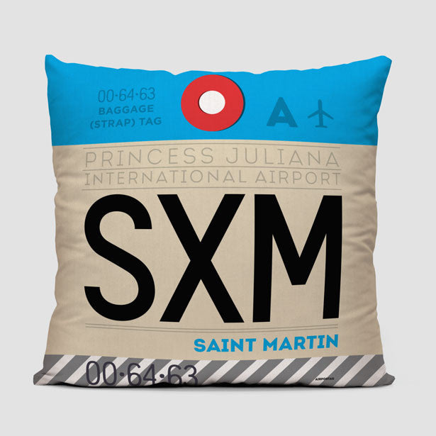 SXM - Throw Pillow - Airportag