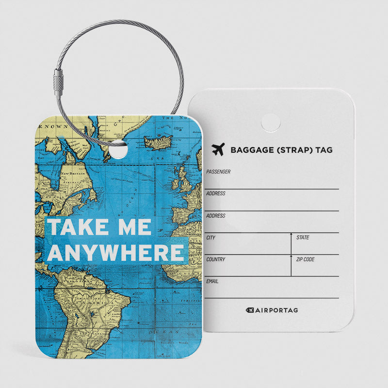 Take Me - World Map - Luggage Tag