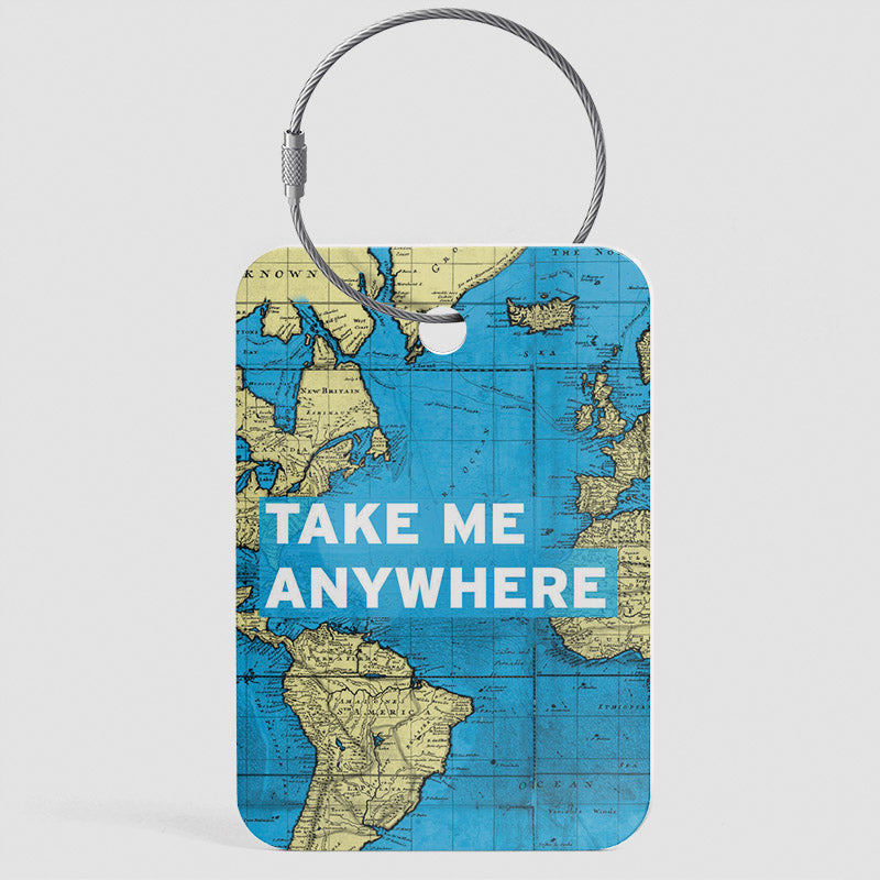 Take Me - World Map - Luggage Tag