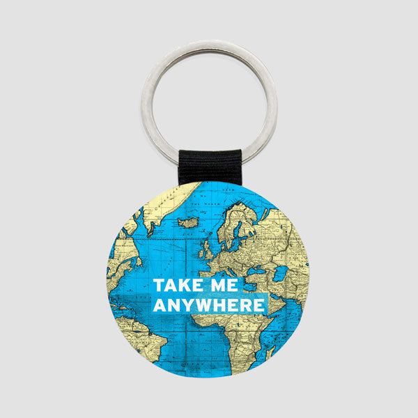 Take Me - World Map - Round Keychain