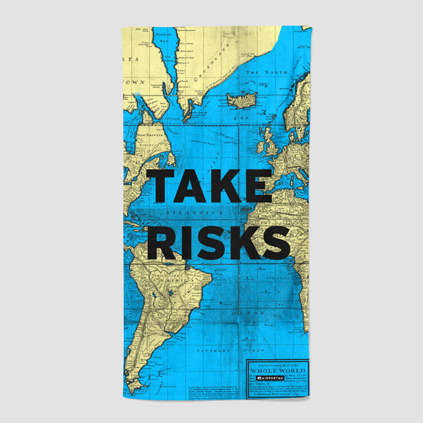 Take Risks - World Map - Beach Towel - Airportag