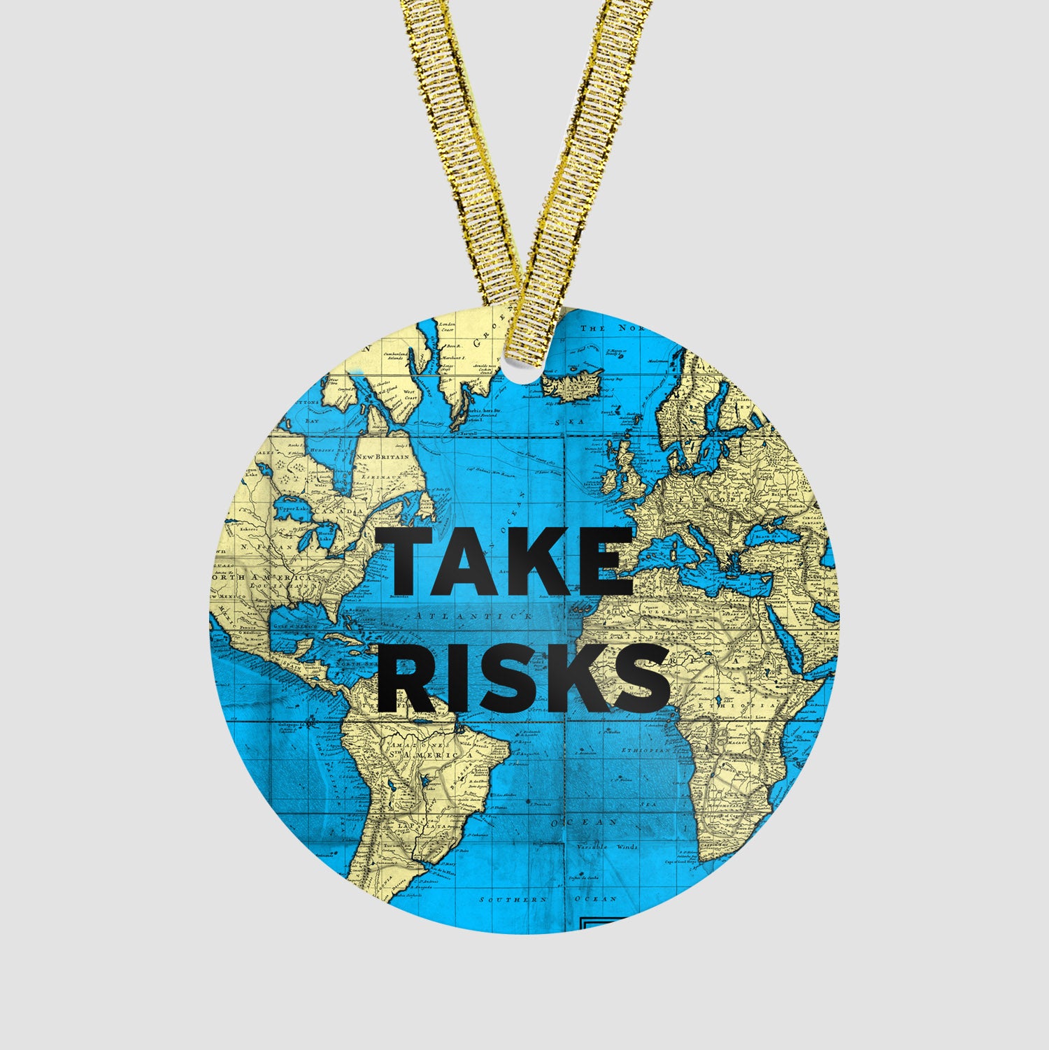 Take Risks - World Map - Ornament - Airportag