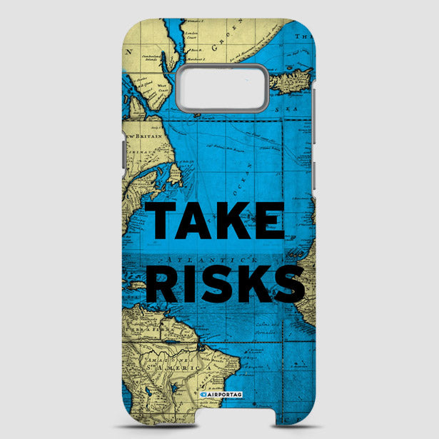 Take Risks - World Map - Phone Case - Airportag