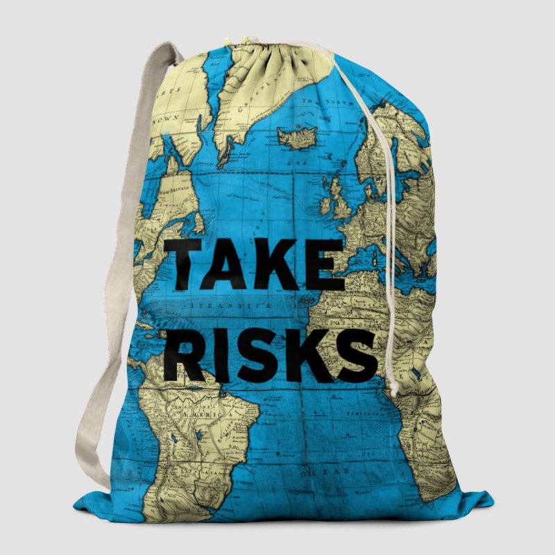 Take Risks - World Map - Laundry Bag - Airportag