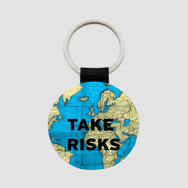 Take Risks - World Map - Round Keychain