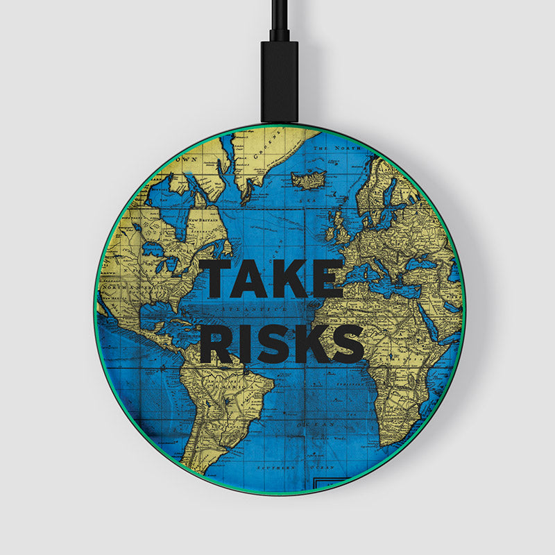 Take Risks - World Map - Wireless Charger