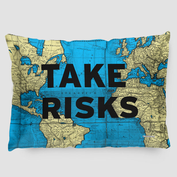 Take Risks - World Map - Pillow Sham - Airportag