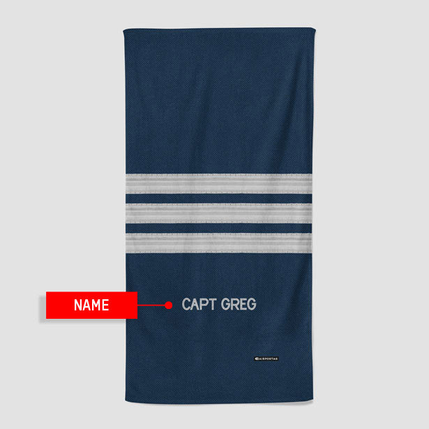 Pilot Stripes Silver - Beach Towel - Airportag