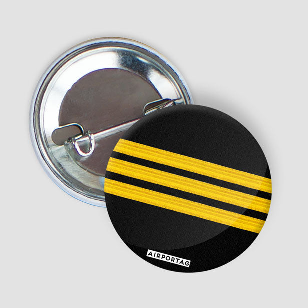 Black Pilot Stripes - Button - Airportag