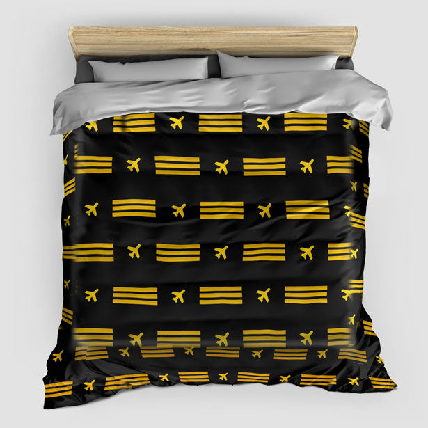 Black Pilot Stripes - Comforter - Airportag