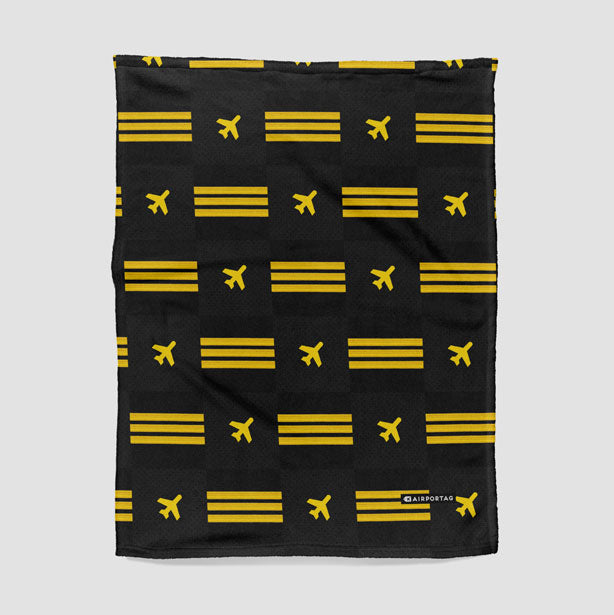 Black Pilot Stripes - Blanket - Airportag