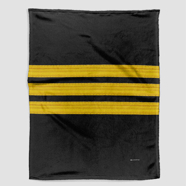 Black Pilot Stripes - Blanket - Airportag