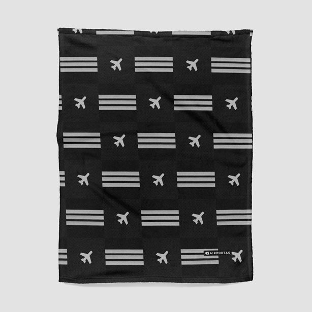 Black Pilot Stripes - Blanket - Airportag