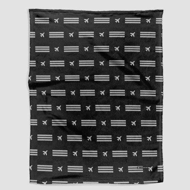 Black Pilot Stripes - Blanket - Airportag