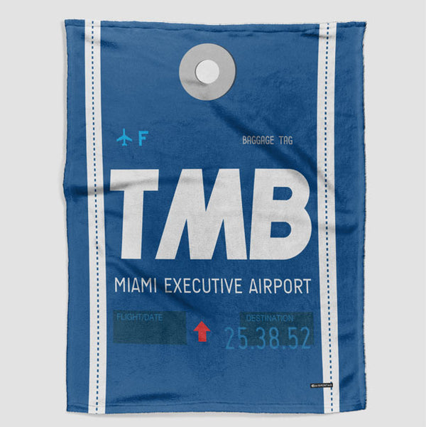 Throw Blanket - TMB airport code pattern.