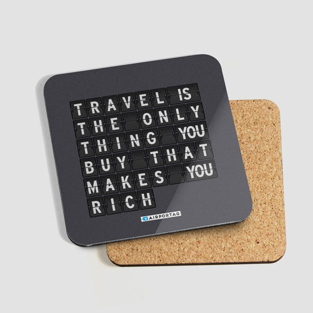 Travel is - Flight Board - Coaster - Airportag