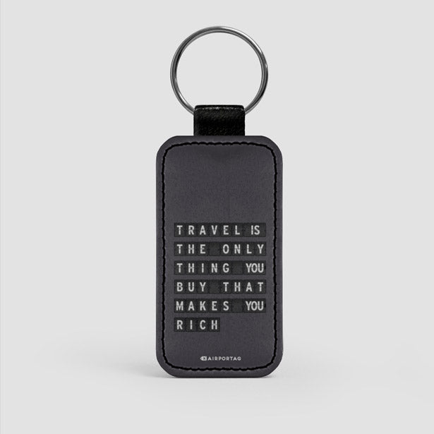 Travel is - Flight Board - Leather Keychain - Airportag