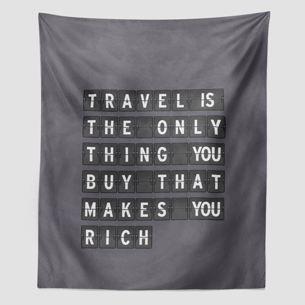 Travel is - Flight Board - Wall Tapestry - Airportag