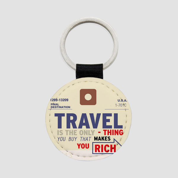Travel is - Old Tag - Round Keychain