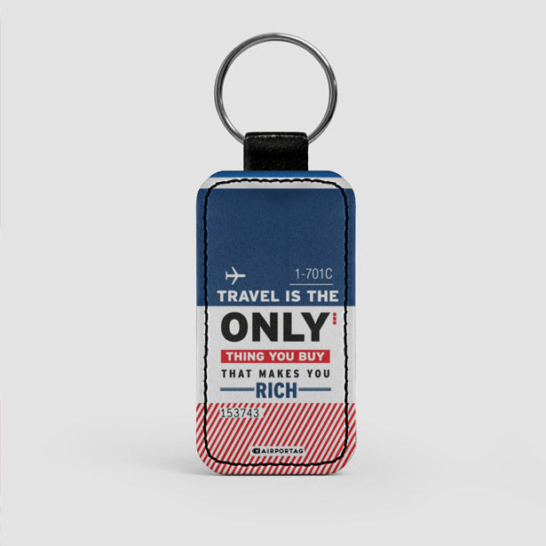 Travel is - Leather Keychain - Airportag