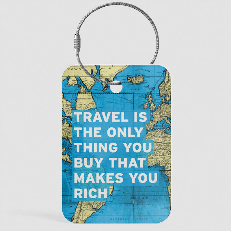 Travel is - Carte du monde - Étiquette de bagage