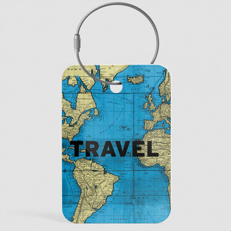 Voyage - Carte du monde - Étiquette de bagage