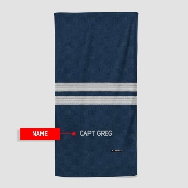 Pilot Stripes Silver - Beach Towel - Airportag