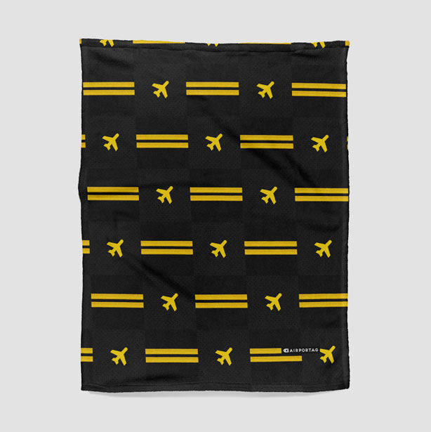 Black Pilot Stripes - Blanket - Airportag
