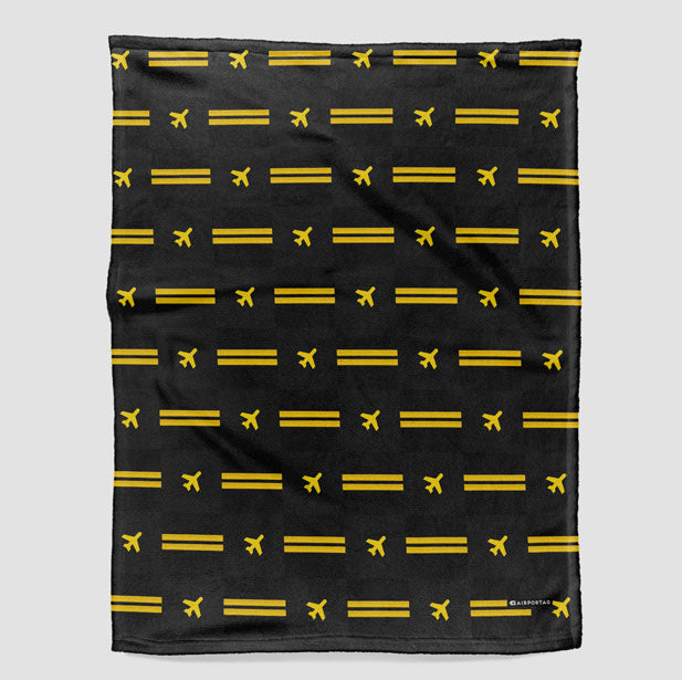 Black Pilot Stripes - Blanket - Airportag