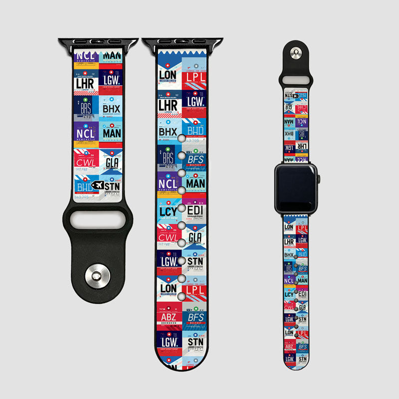 Aéroport du Royaume-Uni - Bracelet Apple Watch