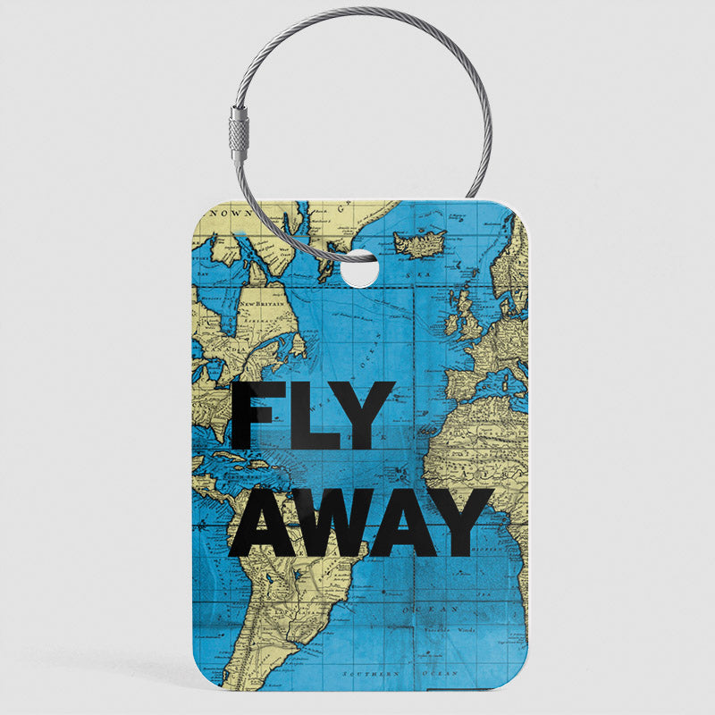 Fly Away - Carte du monde - Étiquette de bagage