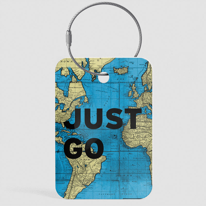 Just Go - World Map - Luggage Tag